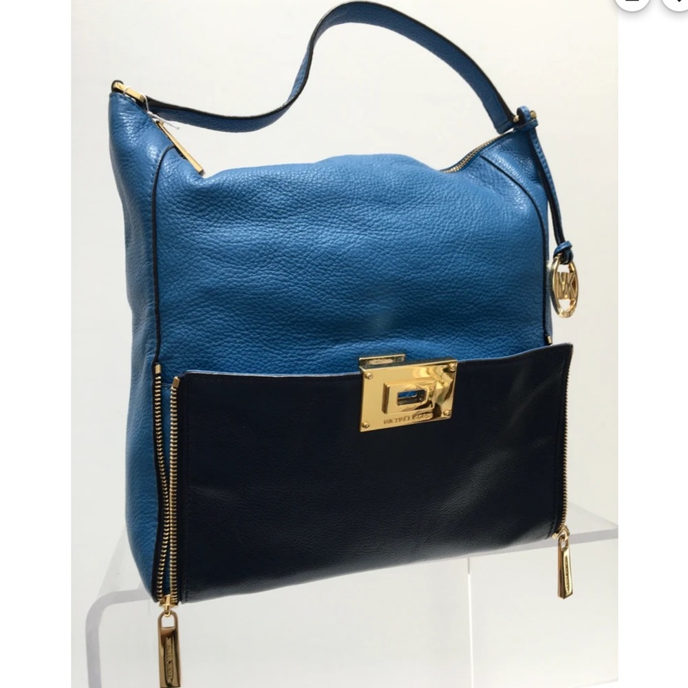 Vintage Michael Kors Hamilton Blue Leather Hobo Bag - Picture 2 of 15